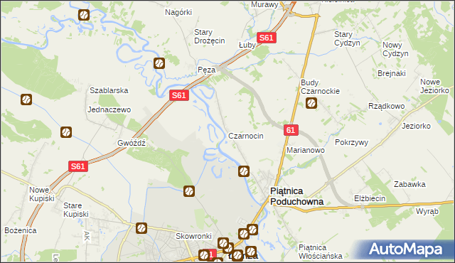 mapa Czarnocin gmina Piątnica, Czarnocin gmina Piątnica na mapie Targeo