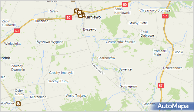 mapa Czarnostów, Czarnostów na mapie Targeo