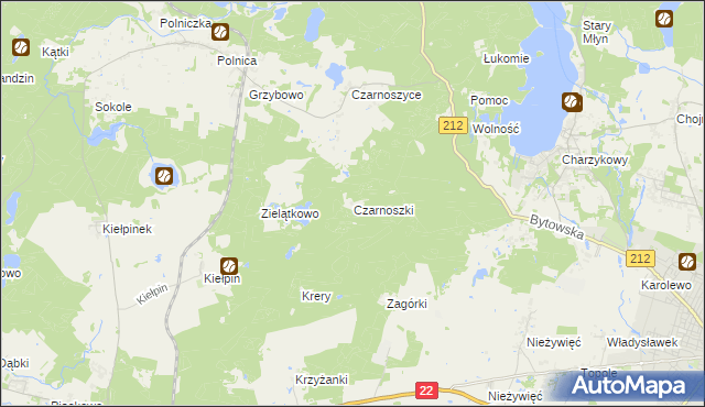 mapa Czarnoszki, Czarnoszki na mapie Targeo