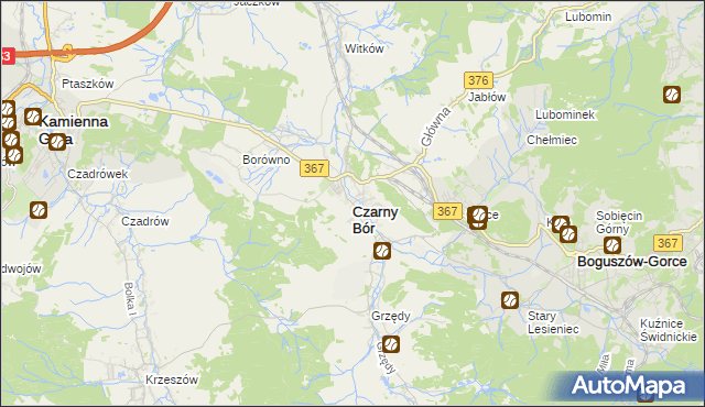 mapa Czarny Bór, Czarny Bór na mapie Targeo