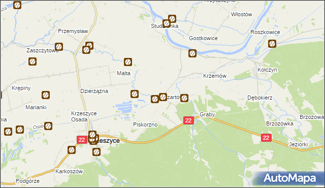 mapa Czartów, Czartów na mapie Targeo