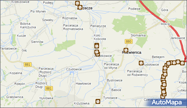 mapa Cząstkowice, Cząstkowice na mapie Targeo