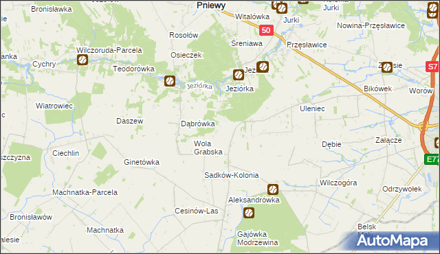 mapa Czekaj gmina Pniewy, Czekaj gmina Pniewy na mapie Targeo
