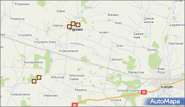 mapa Czeluścinek, Czeluścinek na mapie Targeo