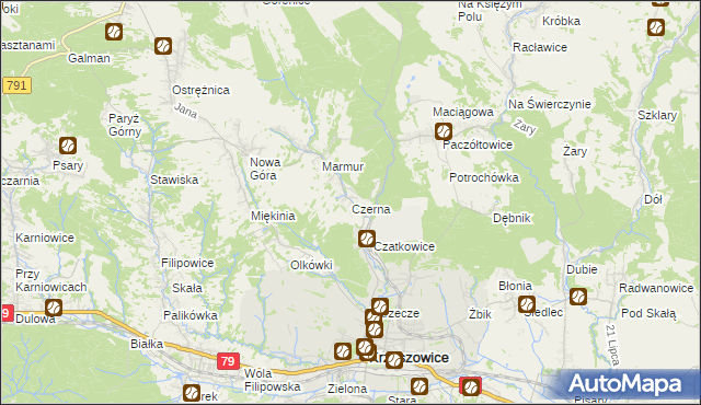 mapa Czerna gmina Krzeszowice, Czerna gmina Krzeszowice na mapie Targeo