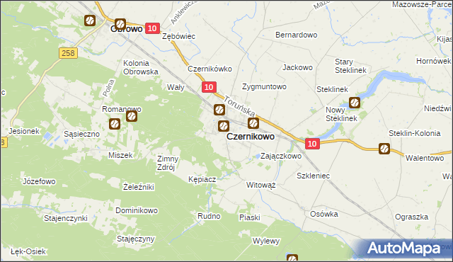 mapa Czernikowo, Czernikowo na mapie Targeo