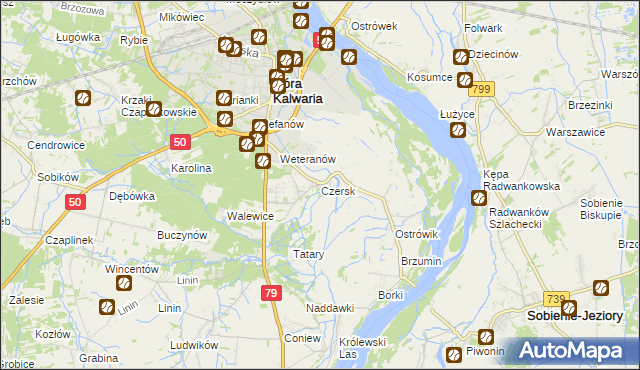 mapa Czersk gmina Góra Kalwaria, Czersk gmina Góra Kalwaria na mapie Targeo