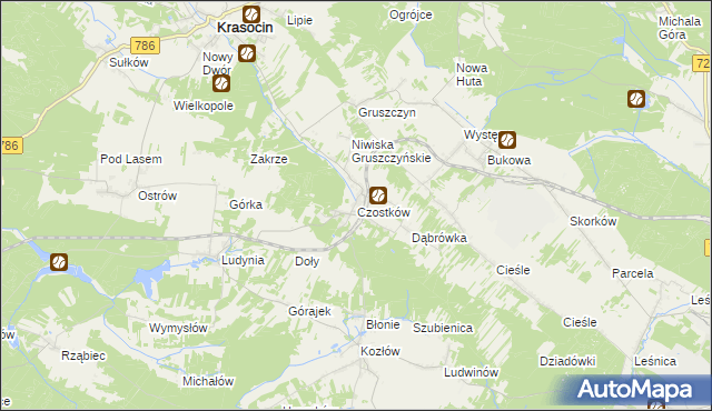 mapa Czostków gmina Krasocin, Czostków gmina Krasocin na mapie Targeo