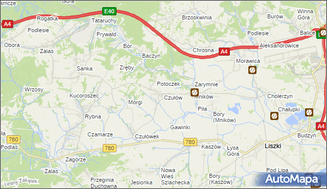 mapa Czułów, Czułów na mapie Targeo