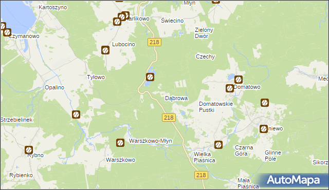mapa Dąbrowa gmina Krokowa, Dąbrowa gmina Krokowa na mapie Targeo