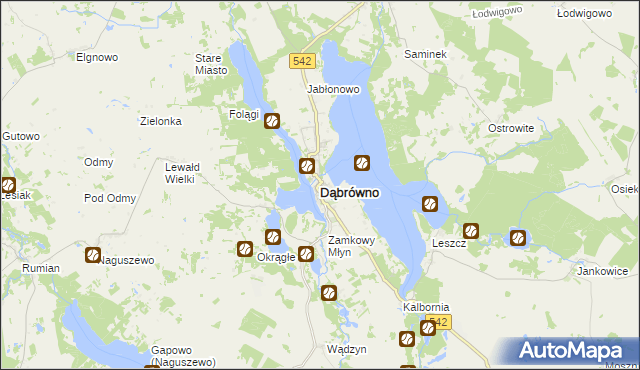 mapa Dąbrówno powiat ostródzki, Dąbrówno powiat ostródzki na mapie Targeo