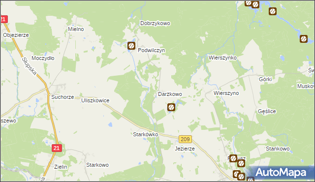 mapa Darżkowo, Darżkowo na mapie Targeo