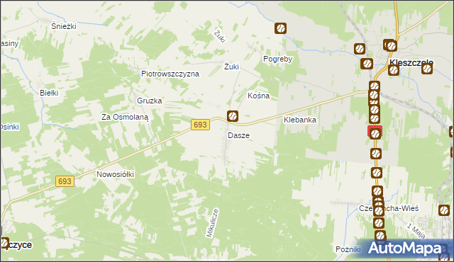 mapa Dasze, Dasze na mapie Targeo