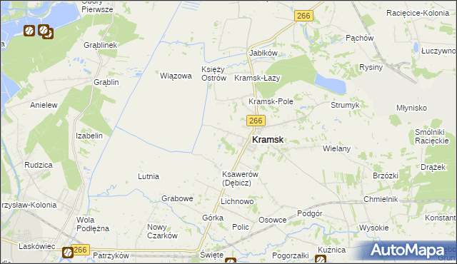 mapa Dębicz gmina Kramsk, Dębicz gmina Kramsk na mapie Targeo