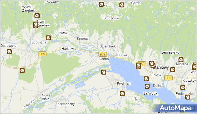 mapa Dębno gmina Nowy Targ, Dębno gmina Nowy Targ na mapie Targeo