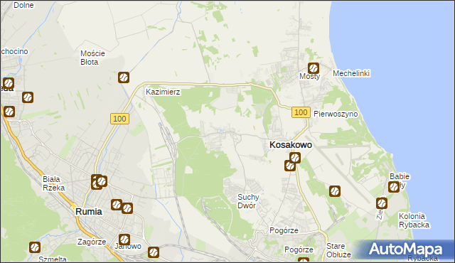 mapa Dębogórze, Dębogórze na mapie Targeo