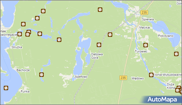 mapa Dębowa Góra gmina Brusy, Dębowa Góra gmina Brusy na mapie Targeo