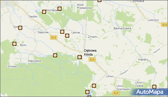 mapa Dębowa Kłoda, Dębowa Kłoda na mapie Targeo