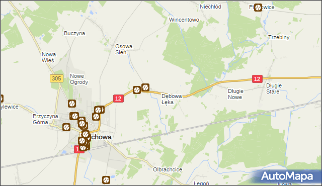 mapa Dębowa Łęka, Dębowa Łęka na mapie Targeo