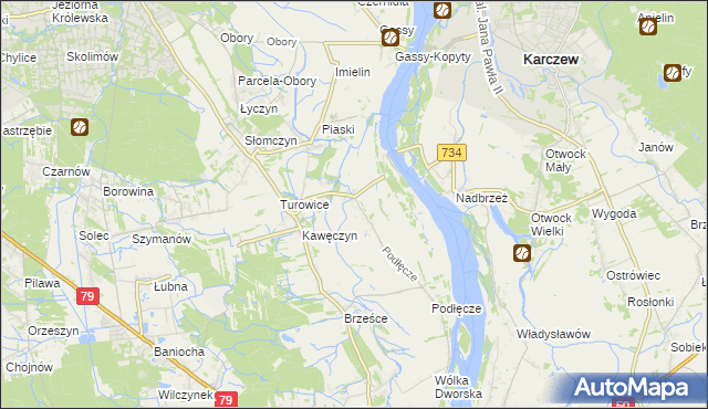 mapa Dębówka gmina Konstancin-Jeziorna, Dębówka gmina Konstancin-Jeziorna na mapie Targeo