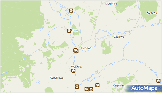 mapa Dębowo gmina Sztabin, Dębowo gmina Sztabin na mapie Targeo