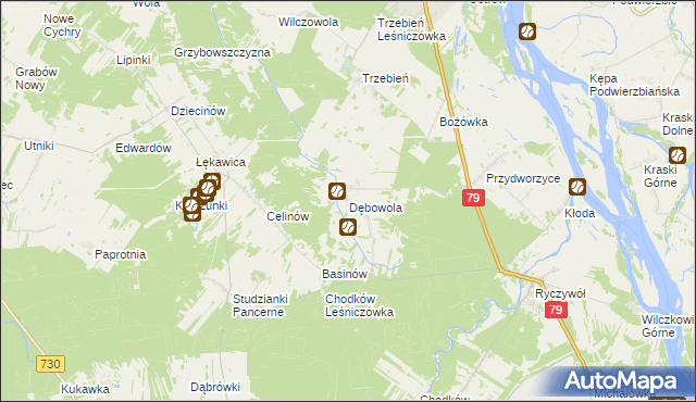 mapa Dębowola, Dębowola na mapie Targeo