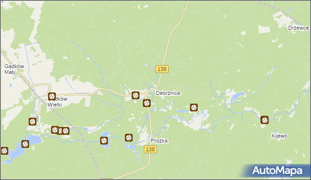 mapa Debrznica, Debrznica na mapie Targeo