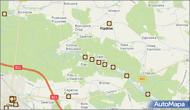 mapa Diabli Młynek, Diabli Młynek na mapie Targeo