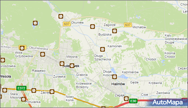 mapa Długa Szlachecka, Długa Szlachecka na mapie Targeo