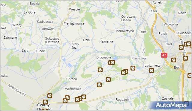 mapa Długopole, Długopole na mapie Targeo