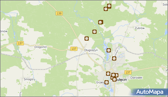 mapa Długoszyn, Długoszyn na mapie Targeo