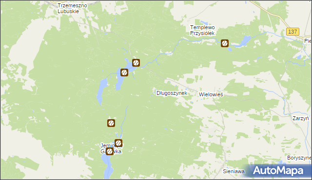 mapa Długoszynek, Długoszynek na mapie Targeo