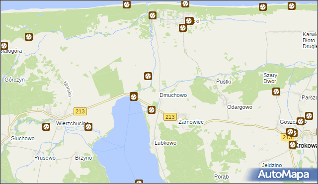 mapa Dmuchowo gmina Krokowa, Dmuchowo gmina Krokowa na mapie Targeo