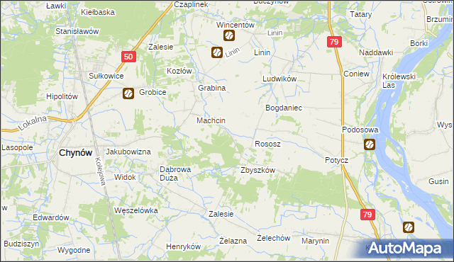 mapa Dobiecin gmina Chynów, Dobiecin gmina Chynów na mapie Targeo