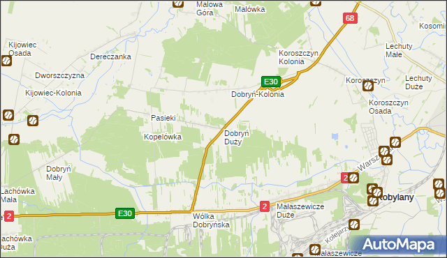 mapa Dobryń Duży, Dobryń Duży na mapie Targeo