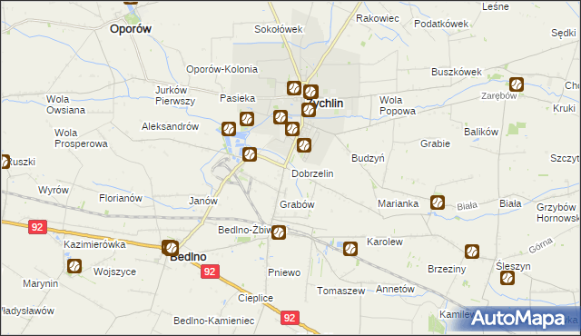 mapa Dobrzelin, Dobrzelin na mapie Targeo