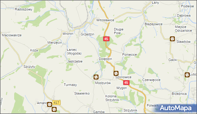 mapa Dolędzin, Dolędzin na mapie Targeo