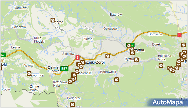 mapa Dolina gmina Szczytna, Dolina gmina Szczytna na mapie Targeo