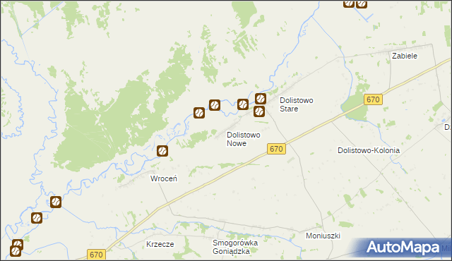 mapa Dolistowo Nowe, Dolistowo Nowe na mapie Targeo