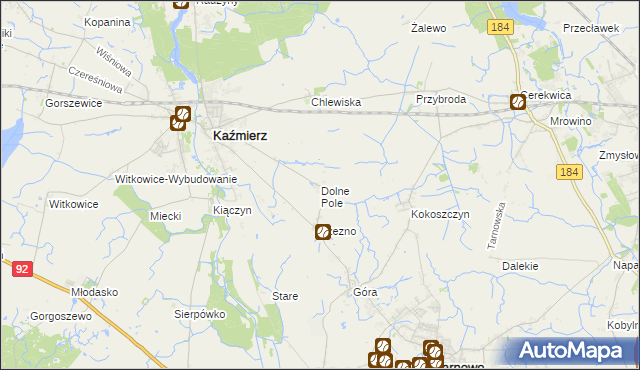 mapa Dolne Pole gmina Kaźmierz, Dolne Pole gmina Kaźmierz na mapie Targeo
