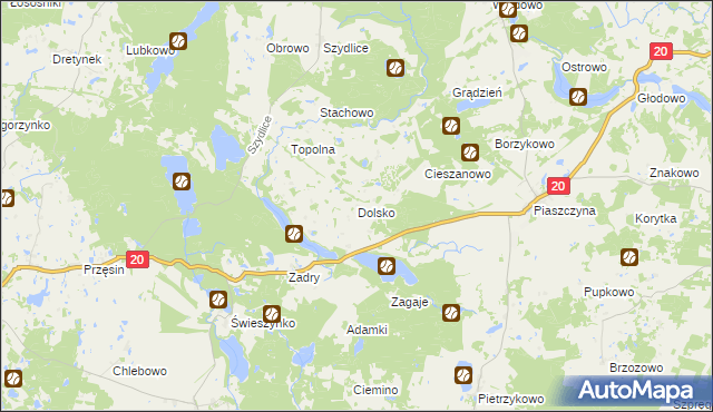 mapa Dolsko gmina Miastko, Dolsko gmina Miastko na mapie Targeo