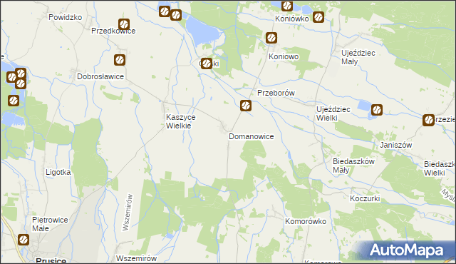 mapa Domanowice, Domanowice na mapie Targeo