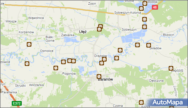 mapa Drążgów, Drążgów na mapie Targeo