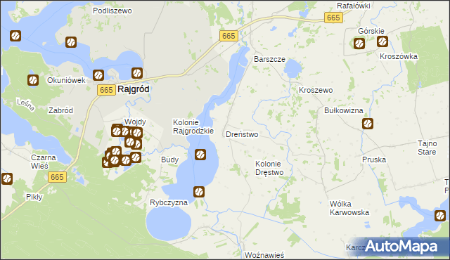 mapa Dreństwo, Dreństwo na mapie Targeo