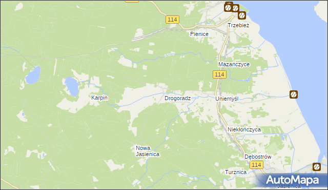 mapa Drogoradz, Drogoradz na mapie Targeo