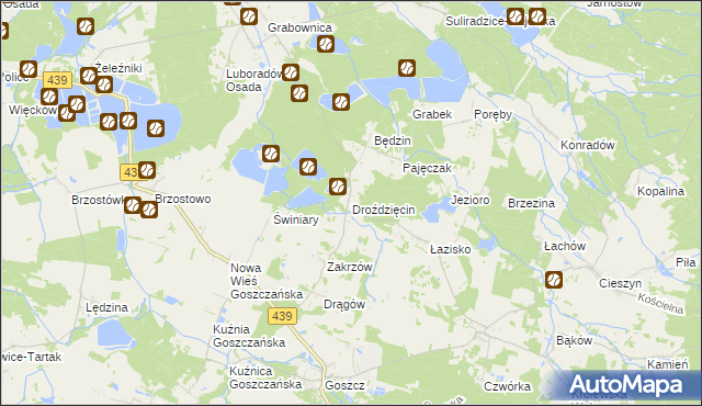 mapa Droździęcin, Droździęcin na mapie Targeo