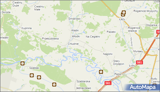 mapa Drożęcin-Lubiejewo, Drożęcin-Lubiejewo na mapie Targeo