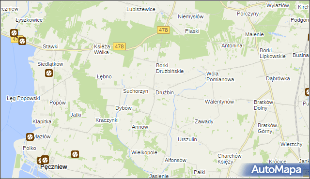 mapa Drużbin, Drużbin na mapie Targeo