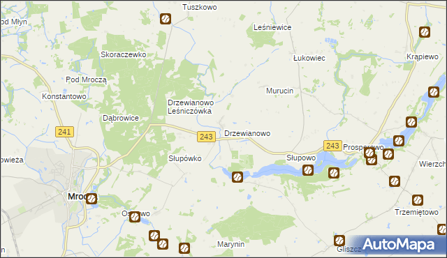 mapa Drzewianowo, Drzewianowo na mapie Targeo