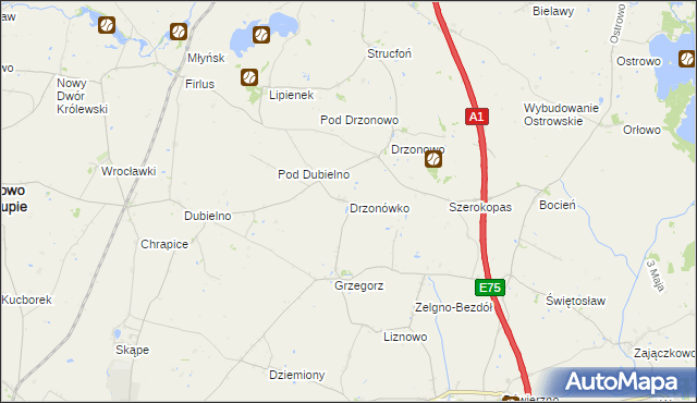 mapa Drzonówko, Drzonówko na mapie Targeo